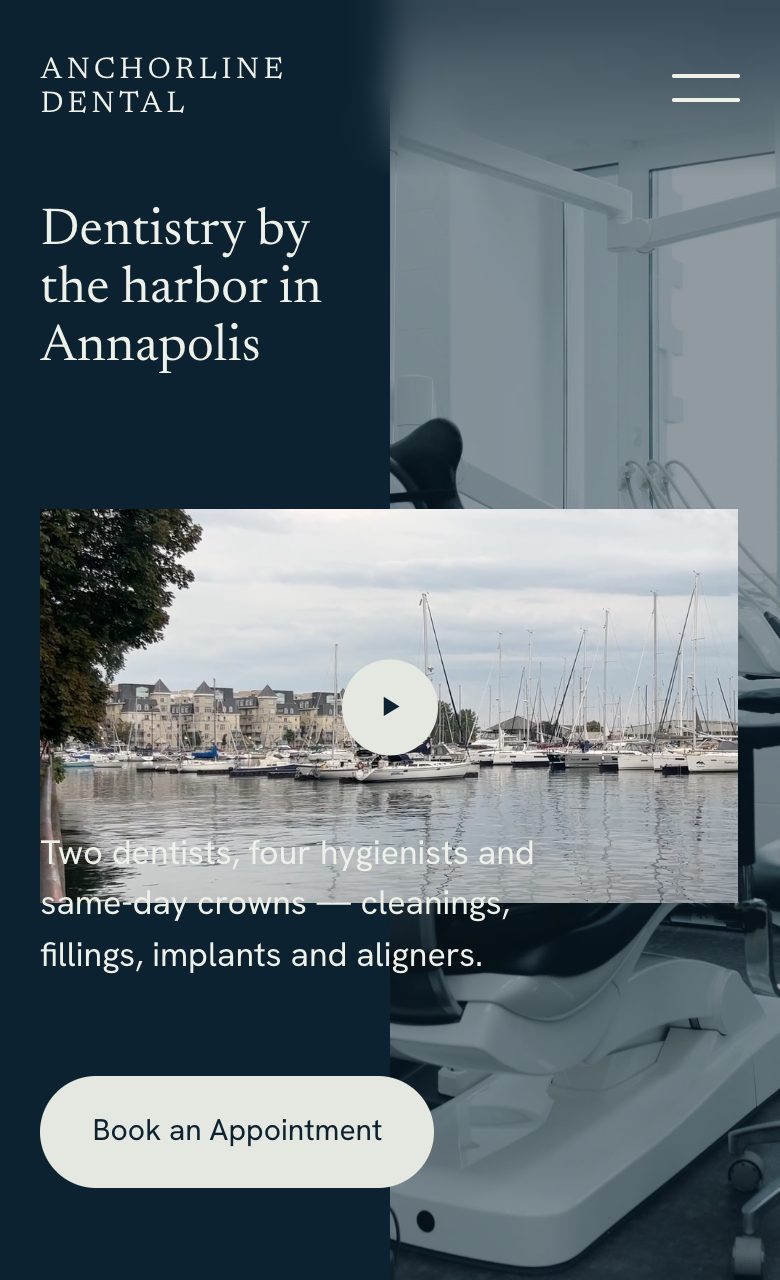 Anchorline Dental concept site, phone