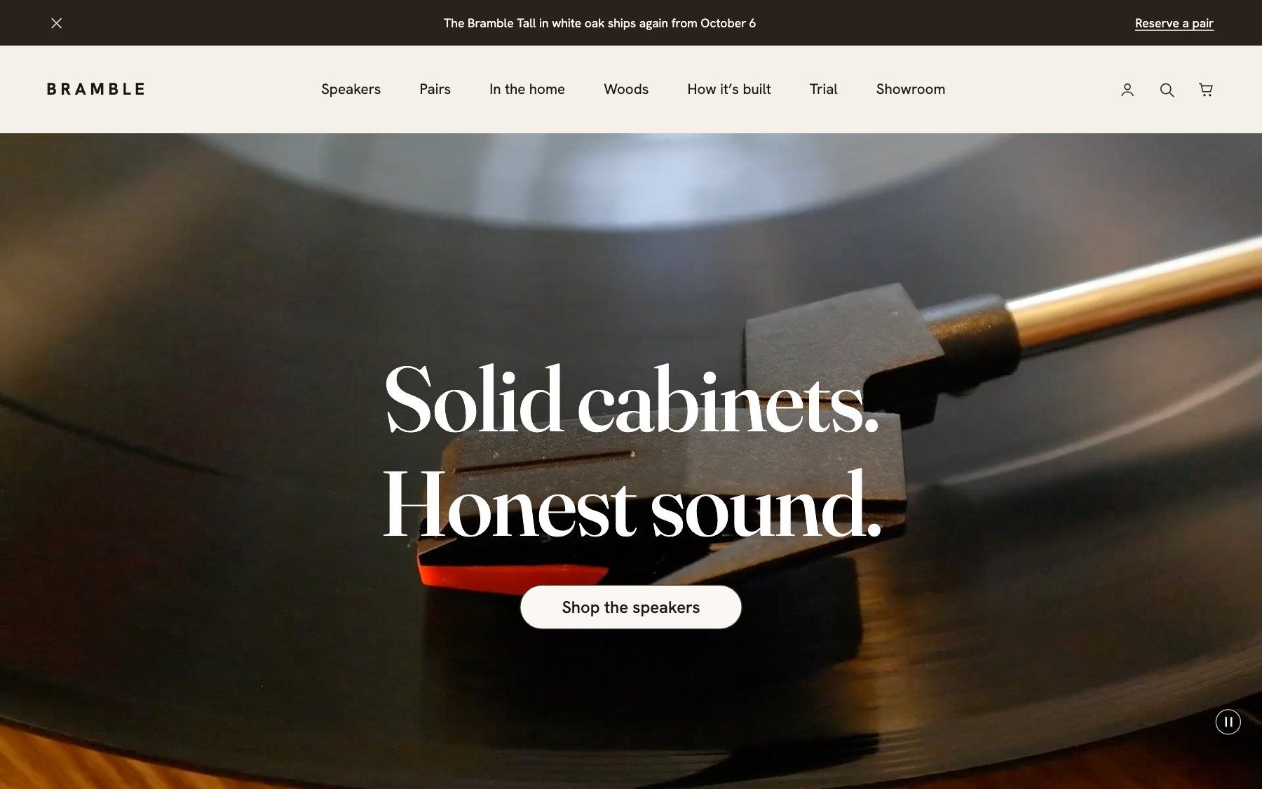 Bramble Audio concept, desktop