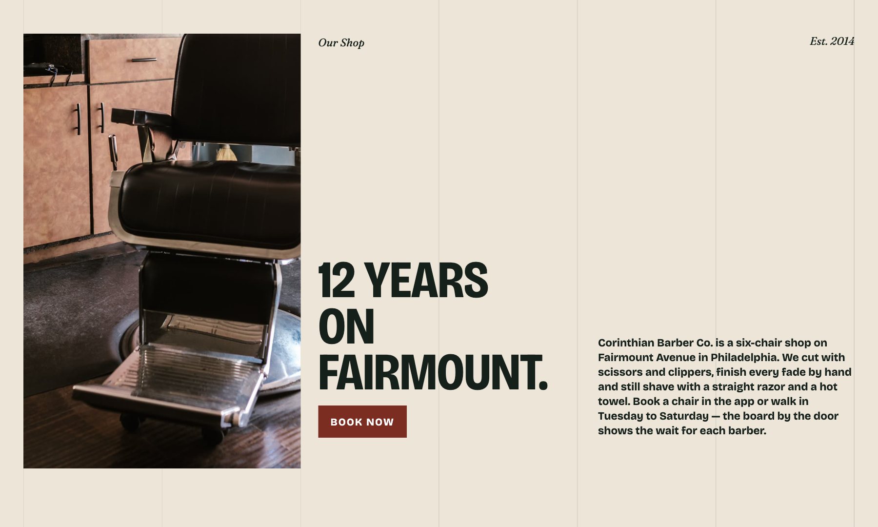 Corinthian Barber Co. concept, section