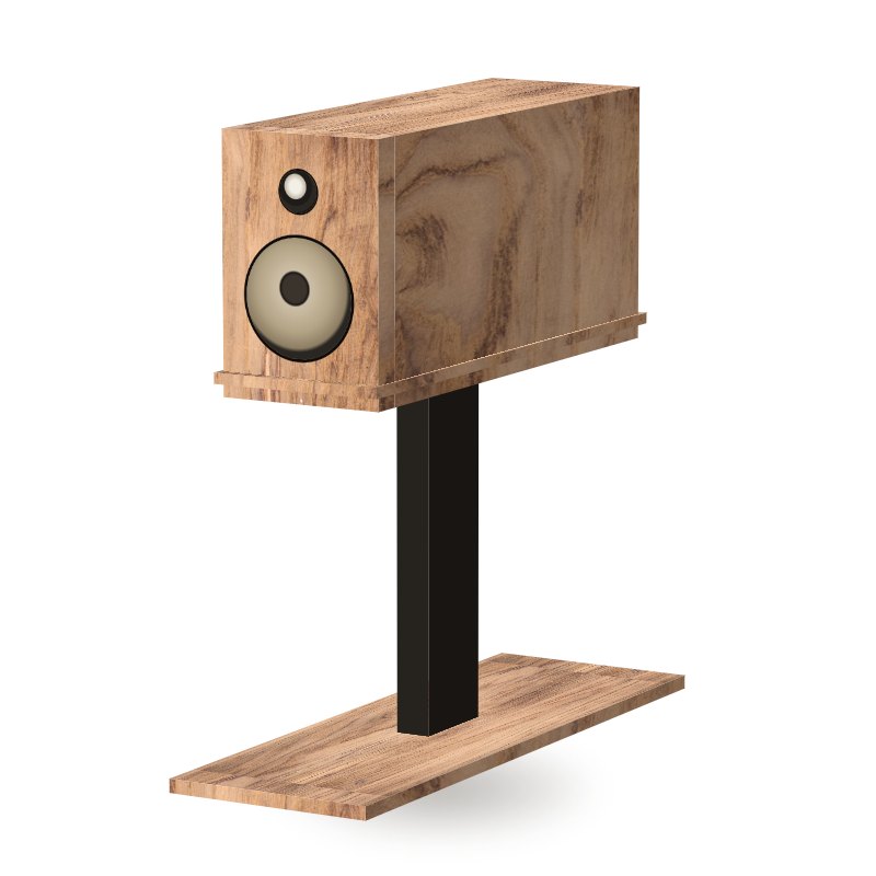 Bramble One on a walnut and steel stand