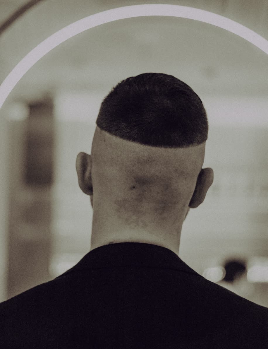 High skin fade with a short crop