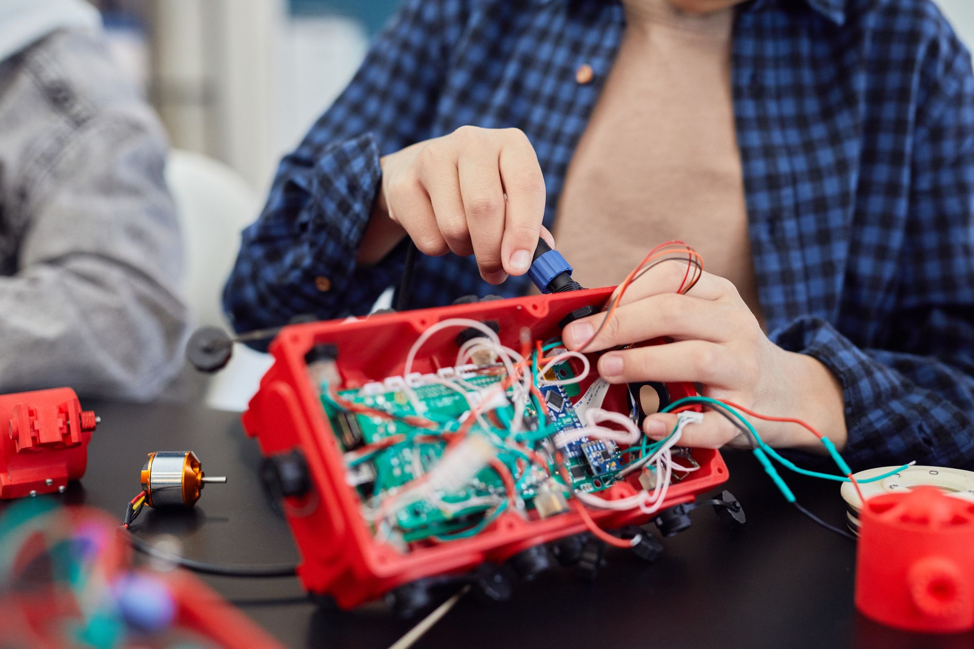 Wiring a controller inside a red enclosure